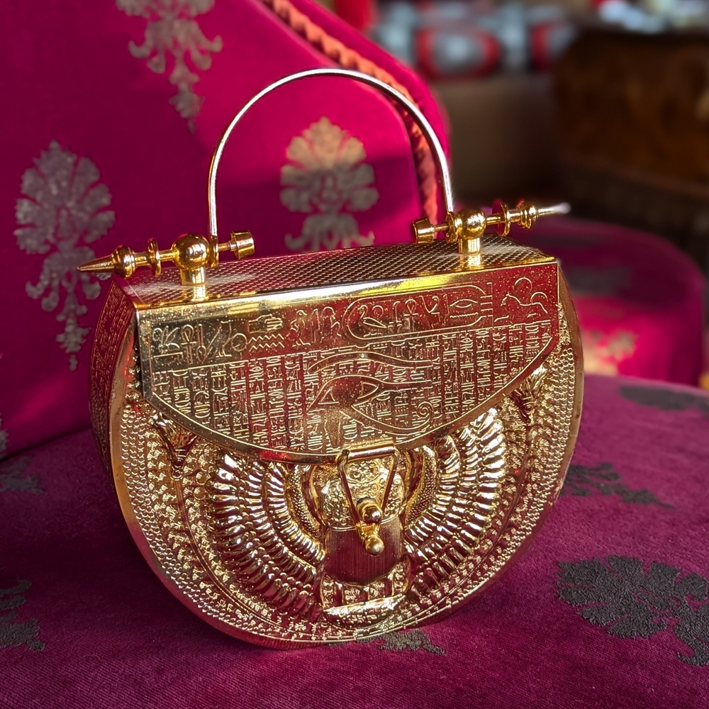 Copper Handcarved Metal Egyptian Handbag - Picture 2 of 10